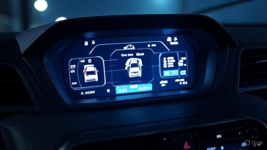 Kia Carens Clavis EV dashboard showing digital cluster and EV driving stats