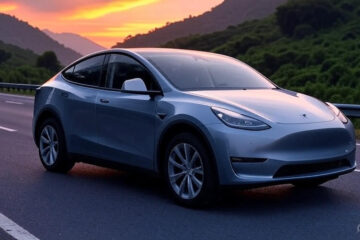 Tesla-Model-Y-parked-on-a-scenic-Indian-highway-at-sunset